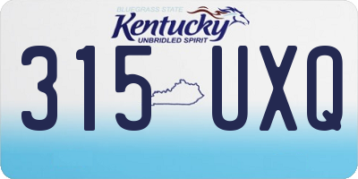 KY license plate 315UXQ