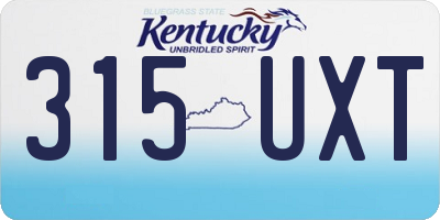 KY license plate 315UXT