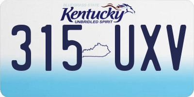 KY license plate 315UXV