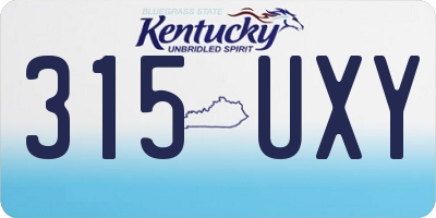 KY license plate 315UXY