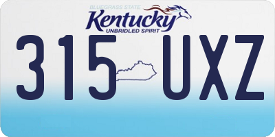 KY license plate 315UXZ