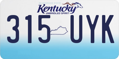 KY license plate 315UYK