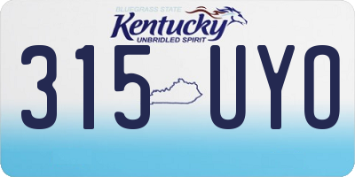 KY license plate 315UYO
