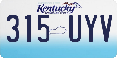 KY license plate 315UYV