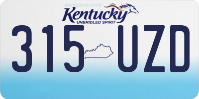 KY license plate 315UZD