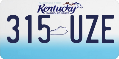 KY license plate 315UZE
