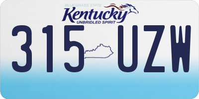 KY license plate 315UZW