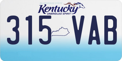 KY license plate 315VAB