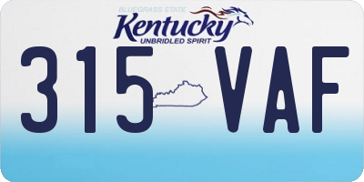 KY license plate 315VAF