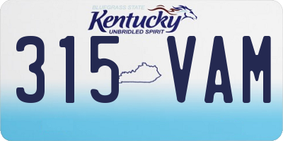 KY license plate 315VAM