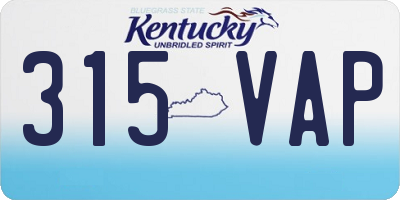 KY license plate 315VAP