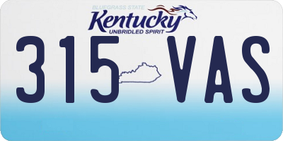 KY license plate 315VAS