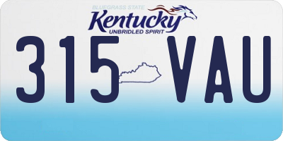KY license plate 315VAU
