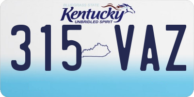 KY license plate 315VAZ