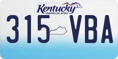 KY license plate 315VBA