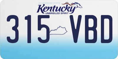 KY license plate 315VBD