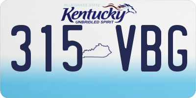 KY license plate 315VBG