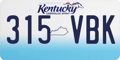 KY license plate 315VBK