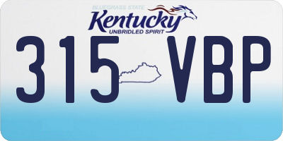 KY license plate 315VBP