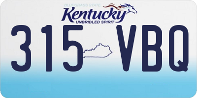 KY license plate 315VBQ