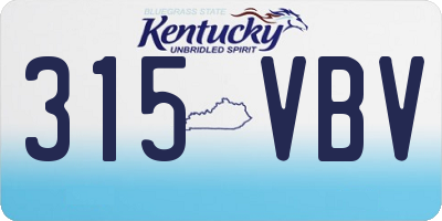 KY license plate 315VBV