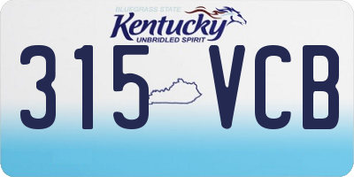 KY license plate 315VCB