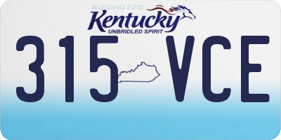 KY license plate 315VCE
