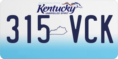 KY license plate 315VCK