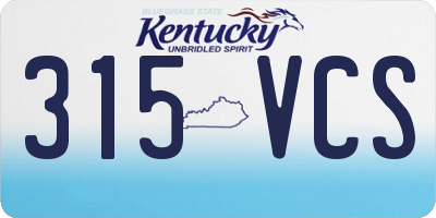 KY license plate 315VCS