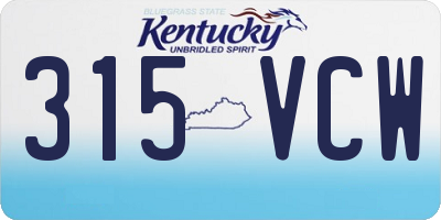 KY license plate 315VCW