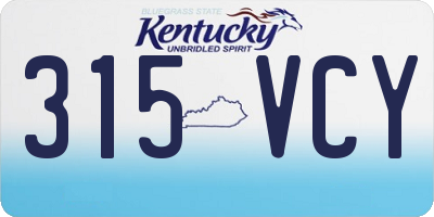 KY license plate 315VCY