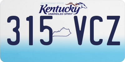 KY license plate 315VCZ