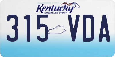 KY license plate 315VDA