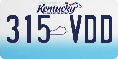 KY license plate 315VDD