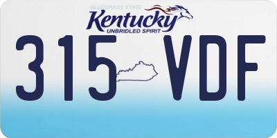 KY license plate 315VDF