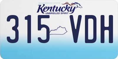 KY license plate 315VDH