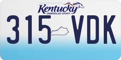 KY license plate 315VDK