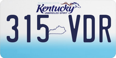 KY license plate 315VDR
