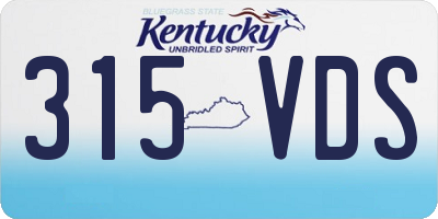 KY license plate 315VDS