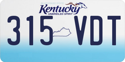 KY license plate 315VDT