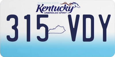 KY license plate 315VDY