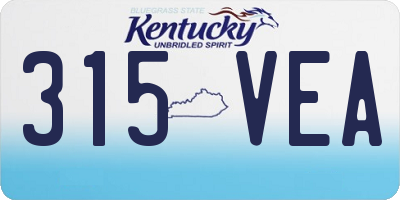 KY license plate 315VEA