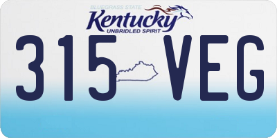 KY license plate 315VEG