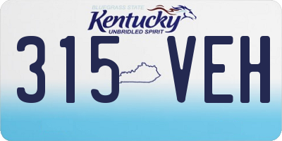 KY license plate 315VEH