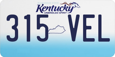 KY license plate 315VEL