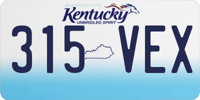 KY license plate 315VEX