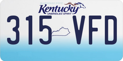 KY license plate 315VFD