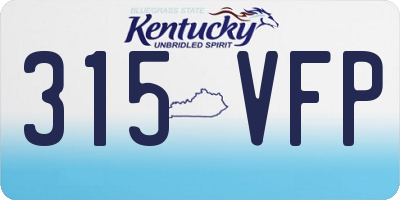 KY license plate 315VFP