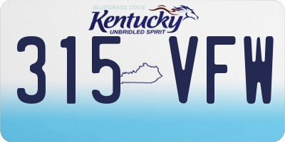 KY license plate 315VFW