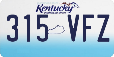 KY license plate 315VFZ